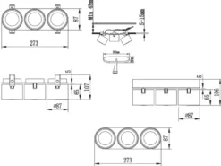 LED Deckenstrahler TAURUS 3-flammig Schwarz, Breite 27,3cm
