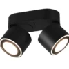 LED Deckenstrahler TAURUS 2-flammig Schwarz, Breite 18cm