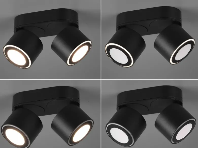 LED Deckenstrahler TAURUS 2-flammig Schwarz, Breite 18cm