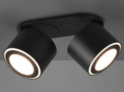 LED Deckenstrahler TAURUS 2-flammig Schwarz, Breite 18cm