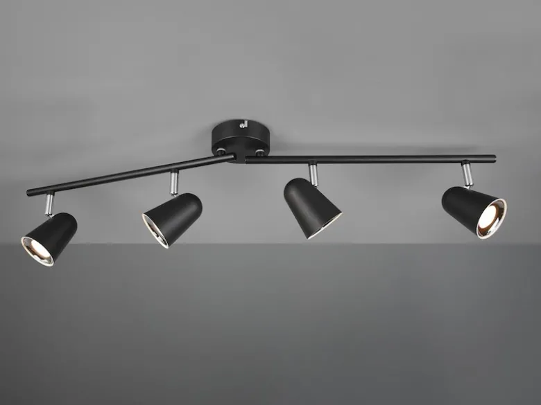 LED Deckenstrahler TOULOUSE Schwarz 4-flammig, Arme schwenkbar, Breite 78cm