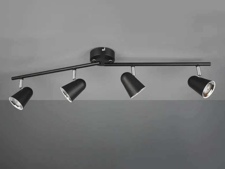 LED Deckenstrahler TOULOUSE Schwarz 4-flammig, Arme schwenkbar, Breite 78cm