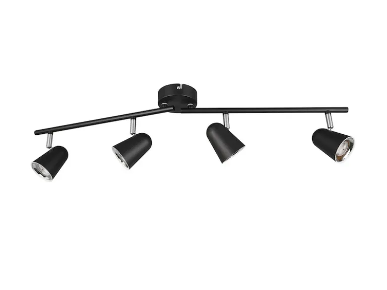 LED Deckenstrahler TOULOUSE Schwarz 4-flammig, Arme schwenkbar, Breite 78cm