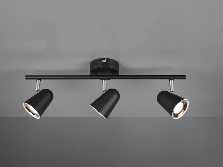 LED Deckenstrahler TOULOUSE Schwarz 3-flammig, Breite 48cm