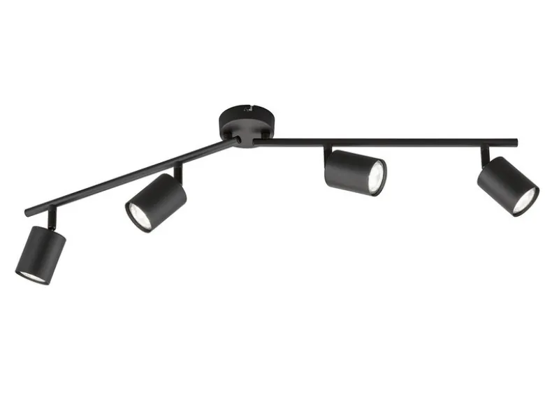 LED Deckenstrahler VANO Schwarz 4-flammig, Breite 79cm