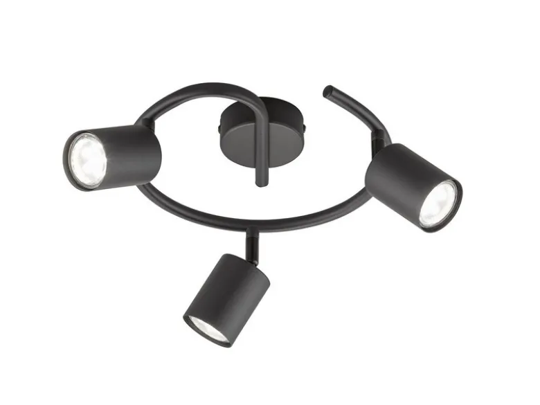 LED Deckenstrahler VANO Schwarz Rondell 3-flammig, Ø 38cm