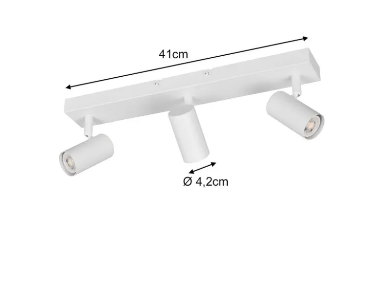 LED Deckenstrahler Weiß 3-flammig, Breite 41cm