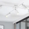 LED Deckenstrahler Weiß 5-flammig, verstellbare Spots, Breite 77,5cm