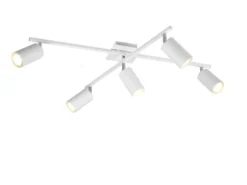 LED Deckenstrahler Weiß 5-flammig, verstellbare Spots, Breite 77,5cm
