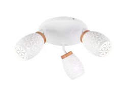 LED Deckenstrahler Weiß 3-flammig mit Stanzmuster, Ø58cm