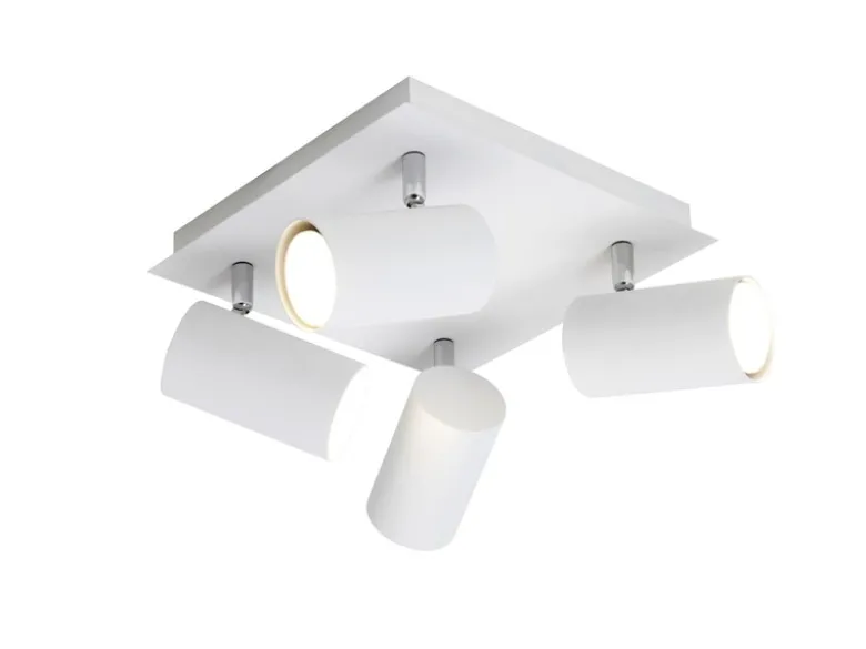 LED Deckenstrahler Weiß 4-flammig, Quadrat 24cm
