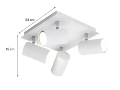 LED Deckenstrahler Weiß 4-flammig, Quadrat 24cm