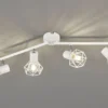 LED Deckenstrahler Weiß 4-flammig, Gitterlampe schwenkbar, Breite 60cm