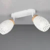 LED Deckenstrahler Weiß 2-flammig mit Stanzmuster, Breite 28cm