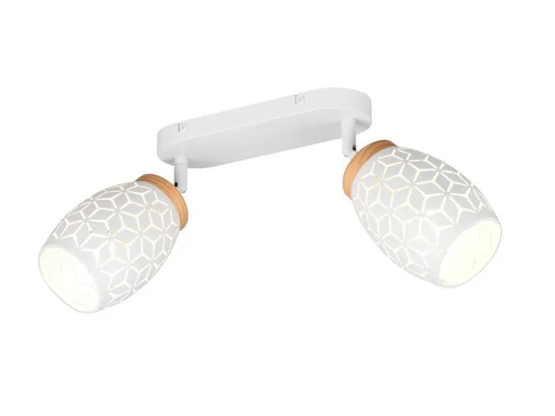 LED Deckenstrahler Weiß 2-flammig mit Stanzmuster, Breite 28cm