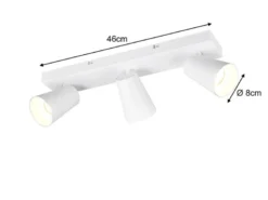 LED Deckenstrahler Weiß Gold 3-flammig, Breite 46cm