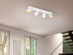 LED Deckenstrahler Weiß Gold 4-flammig, Breite 64cm