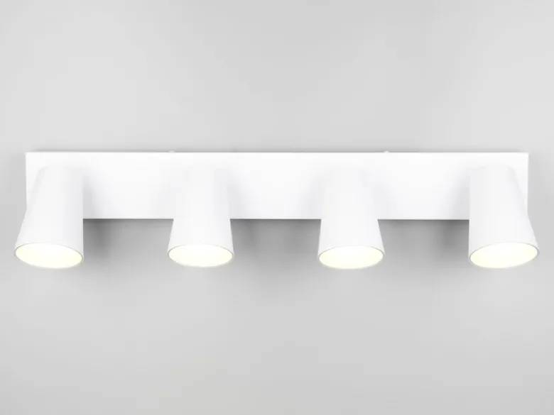 LED Deckenstrahler Weiß Gold 4-flammig, Breite 64cm