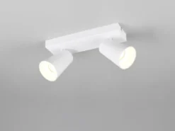 LED Deckenstrahler Weiß Gold 2-flammig, Breite 28cm