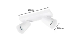 LED Deckenstrahler Weiß Gold 2-flammig, Breite 28cm
