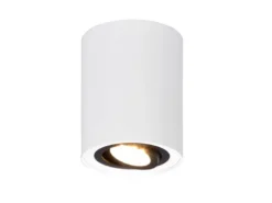 LED Deckenstrahler Weiß-Schwarz mit schwenkbarem Spot, Ø 9,6cm