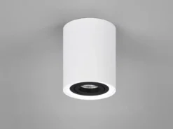 LED Deckenstrahler Weiß-Schwarz mit schwenkbarem Spot, Ø 9,6cm