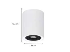 LED Deckenstrahler Weiß-Schwarz mit schwenkbarem Spot, Ø 9,6cm