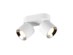 LED Deckenstrahler Weiß 2 Spots schwenkbar dimmbar, Breite 18cm
