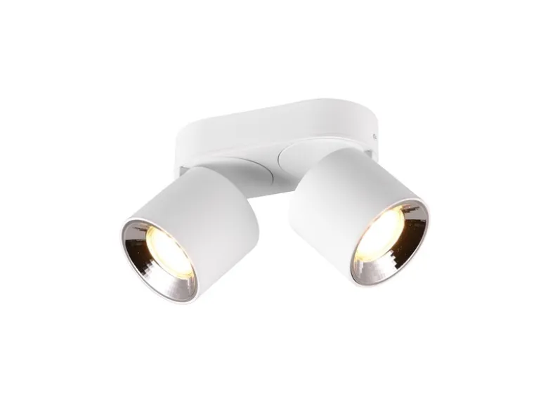 LED Deckenstrahler Weiß 2 Spots schwenkbar dimmbar, Breite 18cm