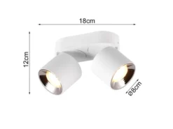 LED Deckenstrahler Weiß 2 Spots schwenkbar dimmbar, Breite 18cm