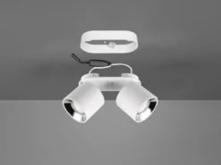 LED Deckenstrahler Weiß 2 Spots schwenkbar dimmbar, Breite 18cm