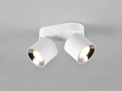 LED Deckenstrahler Weiß 2 Spots schwenkbar dimmbar, Breite 18cm