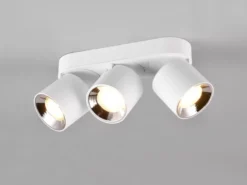 LED Deckenstrahler Weiß 3 Spots schwenkbar dimmbar, Breite 27cm
