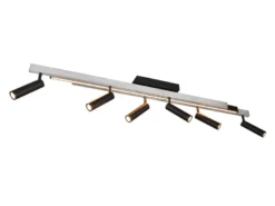 LED Deckenstrahler ZENO ausziehbar, 6 Spots Schwarz Silber, max. Breite 180cm