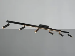 LED Deckenstrahler ZENO ausziehbar mit 6 Spots Schwarz, max. Breite 180cm
