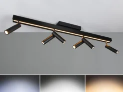 LED Deckenstrahler ZENO ausziehbar mit 6 Spots Schwarz, max. Breite 180cm