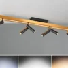 LED Deckenstrahler ZENO ausziehbar mit 6 Spots Schwarz Gold, max. Breite 180cm