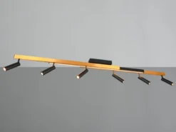 LED Deckenstrahler ZENO ausziehbar mit 6 Spots Schwarz Gold, max. Breite 180cm