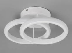LED Decken- und Wandleuchte KASIA, zwei Ringe Metall Weiß, Breite 26,5cm