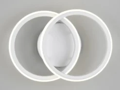 LED Decken- und Wandleuchte KASIA, zwei Ringe Metall Weiß, Breite 26,5cm