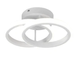 LED Decken- und Wandleuchte KASIA, zwei Ringe Metall Weiß, Breite 26,5cm