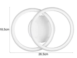 LED Decken- und Wandleuchte KASIA, zwei Ringe Metall Weiß, Breite 26,5cm