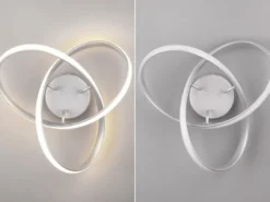 LED Decken- und Wandleuchte MEO Metall Silber, Ø 40cm
