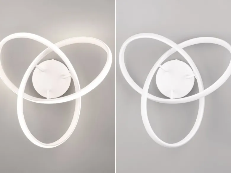 LED Decken- und Wandleuchte MEO Metall Weiß, Ø 40cm