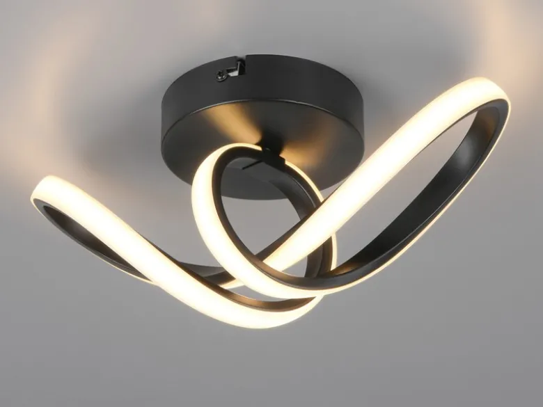 LED Decken- und Wandleuchte RUSA Metall in Schwarz, Breite 28cm