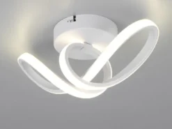LED Decken- und Wandleuchte RUSA Metall in Weiß, Breite 28cm