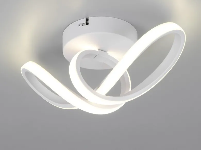 LED Decken- und Wandleuchte RUSA Metall in Weiß, Breite 28cm