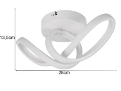 LED Decken- und Wandleuchte RUSA Metall in Weiß, Breite 28cm