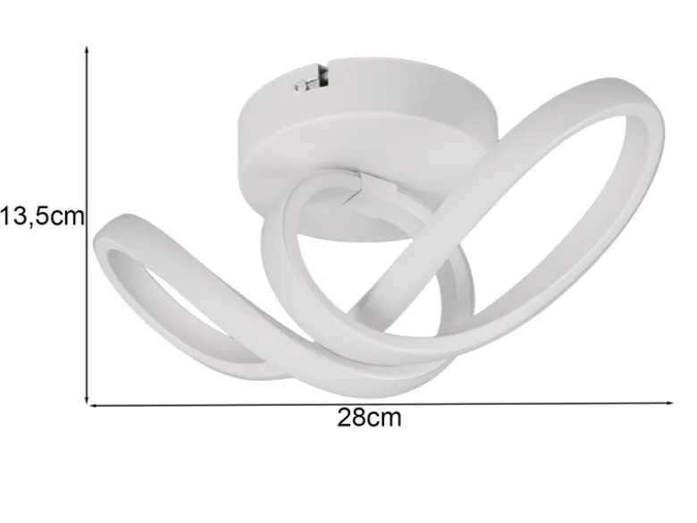 LED Decken- und Wandleuchte RUSA Metall in Weiß, Breite 28cm