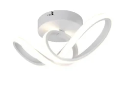 LED Decken- und Wandleuchte RUSA Metall in Weiß, Breite 28cm
